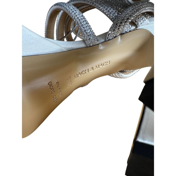 Mach & Mach Sydney 140MM Platform Sandals White Size 39.5 NIB - Picture 12 of 16